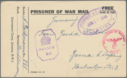 Jamaica: 1943/1945 Four P.O.W. Covers And Cards From Germans At Internment Camps, Jamaica (one From - Jamaica (1962-...)