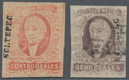 Mexiko: 1856, 4 And 8 Reales With Extremely Rare Ovpt. "SULTEPEC", Only 240 Resp. 120 Copies Only We - Mexico