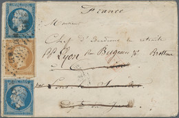 Mexiko: 1863, Three Covers Of French Military Mail, One Stampless And Two Franked Postmarked "CEM A" - Mexico