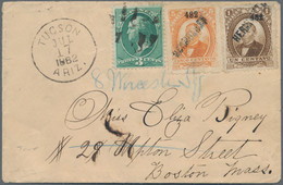 Mexiko: 1882, 1 C Brown And 5 C Orange Juarez, Both With District Ovp "482 HERMOSILLO" On Underpaid - Mexico