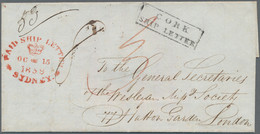 Tonga: 1839, This Cover, From 1839 , Bears 4 Postal Marks On The Face A "3" Which Paid The Ship's Ca - Tonga (...-1970)