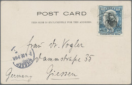 Tonga: 1906 (23.2.), Picture Postcard Bearing King George II. 2½d Black/blue With VARIETY 'no Fracti - Tonga (...-1970)