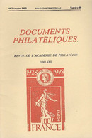 Revue De L'Académie De Philatélie - Documents Philatéliques N° 98 - Avec Sommaire - Filatelie En Postgeschiedenis