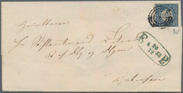 Dänemark: 1852, 2Rigsbankskilling, Blue, Thiele Printing On Folded Cover Sent Locally In Copenhagen - Brieven En Documenten