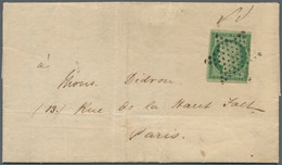 Frankreich: 1850, 15 C Yellow-green, Three Full Margins, Lower Right Corner Slightly Touched, Tied B - Brieven En Documenten