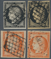 Frankreich: 1849, 20 C Black And 20 C Black/buff, Full Margins Each, Both Used With Grill Cancel; To - Gebruikt