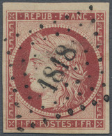 Frankreich: 1849, 1 Fr Carmine, Full To Large Margins, Used With Clear Strike Of Numeral '1818' (pet - Gebruikt