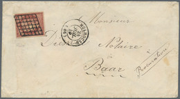 Frankreich: 1849, 1 Franc Red-brown, Full Margins, Tied By Grill Cancel, Single Franking On Cover Wi - Brieven En Documenten