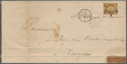 Frankreich: 1852, 10 C Deep Bister Brown 'Napoleon', Close To Full Margins, Tied By 'star Of Dots' ( - Brieven En Documenten