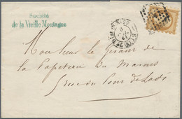 Frankreich: 1861, 10 C Light Brown 'Napoleon', Type I, With Private Perforation By Susse Bros., Tied - Brieven En Documenten