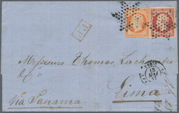 Frankreich: 1857, 80 C VERMILLONNÉ (Vermilion-shaded Carmine) And 40 C Orange, Full Margins Each, Ti - Brieven En Documenten