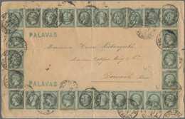 Frankreich: 1862, Letter Bearing 26x1 Ct Olive On Bluish Sent From MONTPELLIER 15.Mai 93 To Dornach, - Brieven En Documenten