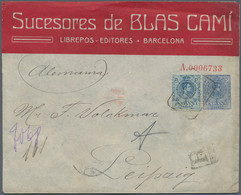 Spanien - Ganzsachen: 1912. Private Cover 25c Blue Alfonso XIII Medallón "Sucesores De Blas Cami, Ba - 1850-1931