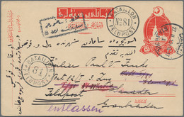 Türkei - Ganzsachen: 1918, Stationery Card Canc. "STAMBOUL 27.II.18" To Switzerland, Swiss Soldier A - Postwaardestukken