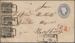 Baden - Ganzsachen: 1866, 6 Kr. Ganzsachenumschlag Mit Dreierstreifen 1 Kr. Wappen Weißer Grund Aus - Other & Unclassified