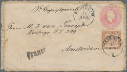 Baden - Ganzsachen: 1868, Ganzsachenumschlag 3 Kr. Rosa Mit Zusatzfrankatur 9 Kr. Braun Von "WEINHEI - Other & Unclassified