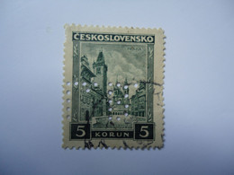 CZECHOSLOVAKIA    USED STAMPS WITH PERFINS  2 SCAN  WITH POSTMARK - Essais & Réimpressions