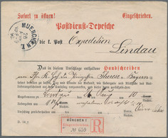 Bayern - Besonderheiten: 1890, POSTDIENST-DEPESCHE: Vordruckumschlag "Sofort Zu öffnen! Postdienst-D - Andere & Zonder Classificatie