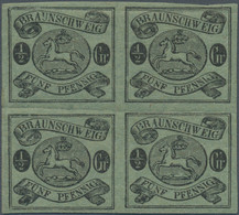 Braunschweig - Marken Und Briefe: 1863, ½ Gr./5 Pfg. Schwarz Auf Graugrün, Farbfrischer Und Allseits - Brunswick