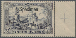 Deutsches Reich - Germania: 1900, 3 Mark Reichspost Mit SPECIMEN-Aufdruck Vom Rechten Bogenrand Mit - Ongebruikt