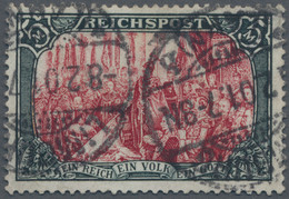 Deutsches Reich - Germania: 1900, 5 M., Grünschwarz/bräunlichkarmin, Type I, Nachmalung Nur Mit Deck - Gebruikt
