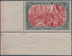 Deutsches Reich - Germania: 1902/1904, Germania O.Wz., 5 Mark Grünschwarz/dunkelkarmin, Gez. 26:17, - Ongebruikt