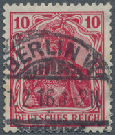 Deutsches Reich - Germania: 1916, 1. Februar, MiNr 86 II E, 10 Pfg Dunkellilarot, Germania, Kriegsdr - Gebruikt