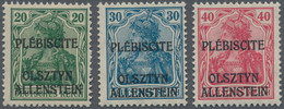 Deutsche Abstimmungsgebiete: Allenstein: 1920 Unverausgabte Marken Zu 20, 30 Und 40 Pf., Echt Und Ta - Andere & Zonder Classificatie