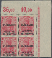 Deutsche Abstimmungsgebiete: Allenstein: 1920 Unverausgabte Marken Zu 20, 30 Und 40 Pf. Je Im Oberen - Andere & Zonder Classificatie