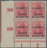 Deutsche Abstimmungsgebiete: Allenstein: 1920 Unverausgabte Marke Zu 40 Pf. Lebhaftrotkarmin Im Link - Andere & Zonder Classificatie