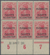 Deutsche Abstimmungsgebiete: Allenstein: 1920 Unverausgabte Marke Zu 40 Pf. Lebhaftrotkarmin Im Unte - Andere & Zonder Classificatie