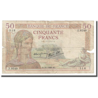 France, 50 Francs, Cérès, 1939, 1939-01-05, TB, Fayette:18.19, KM:85b - 50 F 1934-1940 ''Cérès''