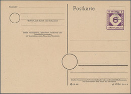 Alliierte Besetzung - Ganzsachen Behelf: Sowjetische Zone: 1945, Görlitz Ganzsache 6 Pf Auf Postkart - Altri & Non Classificati