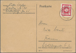 Sowjetische Zone - Ost-Sachsen: 1945, Potschta 12 Pfg. Rot "Ölfarbe" Auf Karte Von "DRESDEN N 12 A 2 - Altri & Non Classificati