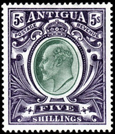 Antigua 1903 SG 40  5/= Grey-green And Violet  Crown CC  Perf 14   Mint - 1858-1960 Colonia Británica