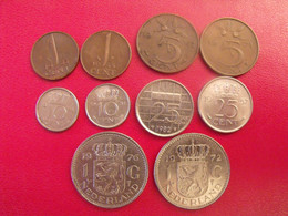 Pays-bas Netherland Nederland. Lot De 10 Pièces : 1, 5, 10, 25 Cents. 1 Gulden. 1948/1982 - 1948-1980 : Juliana