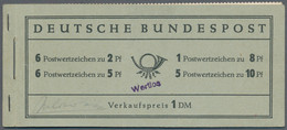 Bundesrepublik - Markenheftchen: 1956, Komplettes Markenheftchen Mit Handstempelaufdruck "Wertlos" I - Andere & Zonder Classificatie