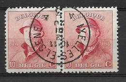 OBP168 In Paar, Met Cirkelstempel Ixelles-Elsene - 1919-1920 Albert Met Helm