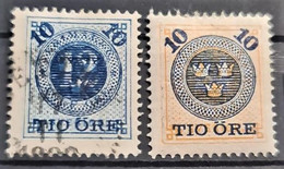 SWEDEN 1889 - Canceled/MLH - Sc# 50, 51 - Used Stamps