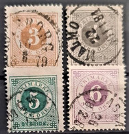 SWEDEN 1877/79 - Canceled - Sc# 28-31 - Used Stamps