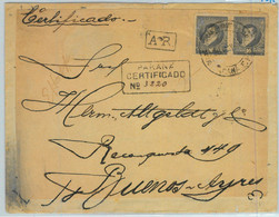93814 - ARGENTINA - POSTAL HISTORY - Jalil # 145 Pair On REGISTERED Cover PANAMA - Covers & Documents