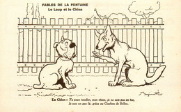 Benjamin RABIER * CPA Illustrateur * Fables De La Fontaines Le Loup Et Le Chien * Pub Charbon De Belloc Maison Frère - Rabier, B.