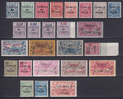 WALLIS ET FUTUNA - 1922/1927 - YVERT N°18/42 ** MNH (QUELQUES * MLH RETOURNES) - COTE = 195 EUR - Unused Stamps