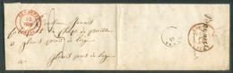 TYPE 18 (ex-COll. REDIG) Lettre Expédiée De TERMONDE 12 juin 1851 Vers GLONS 23-VI, Et LIEGE (perception Dont Dépend Glo - 1830-1849 (Independent Belgium)