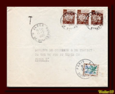 1965 Algerie Algeria Lettre De Alger Directe En France Et Taxee Taxed Letter - Algeria (1962-...)
