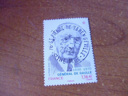 5445 OBLITERATION RONDE  SUR TIMBRE GOMME ORIGINE CHARLES DE GAULLE - Oblitérés