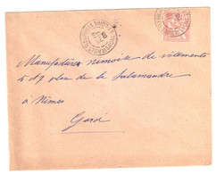VERIZET FLURVILLE Saône Et Loire Lettre 15c Mouchon Yv 125 Ob 1903 Type 84 - Cartas & Documentos