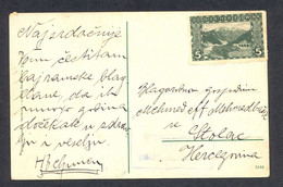 BOSNIA AND HERZEGOVINA - Postcard Of Mostar, Sent From Postal Agency ALADINIC To Stolac. Rare Cancel, Stamp On One Place - Bosnia And Herzegovina