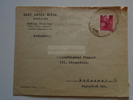 ZA344.26 Hungary-   Cover 1930's   Gróf Hoyos Miksa Uradalma  NÉMETLAD (Somogy M.)  Németlad Gyöngyöspuszta - Autres & Non Classés