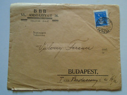 ZA344.29  Hungary-   Cover 1933    BBB   Sent To Válóczy Ferenc  Budapest - Otros & Sin Clasificación